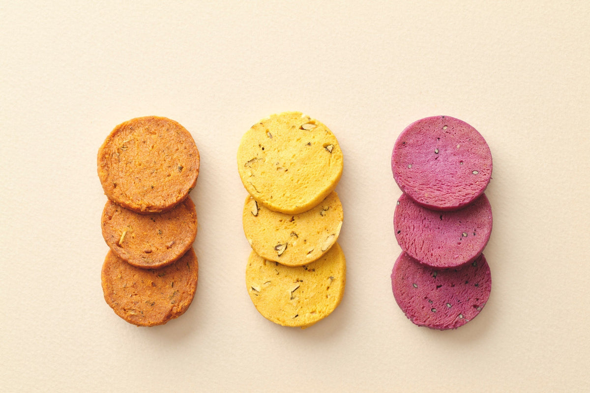 Purple sweet potato and sesame organic cookies